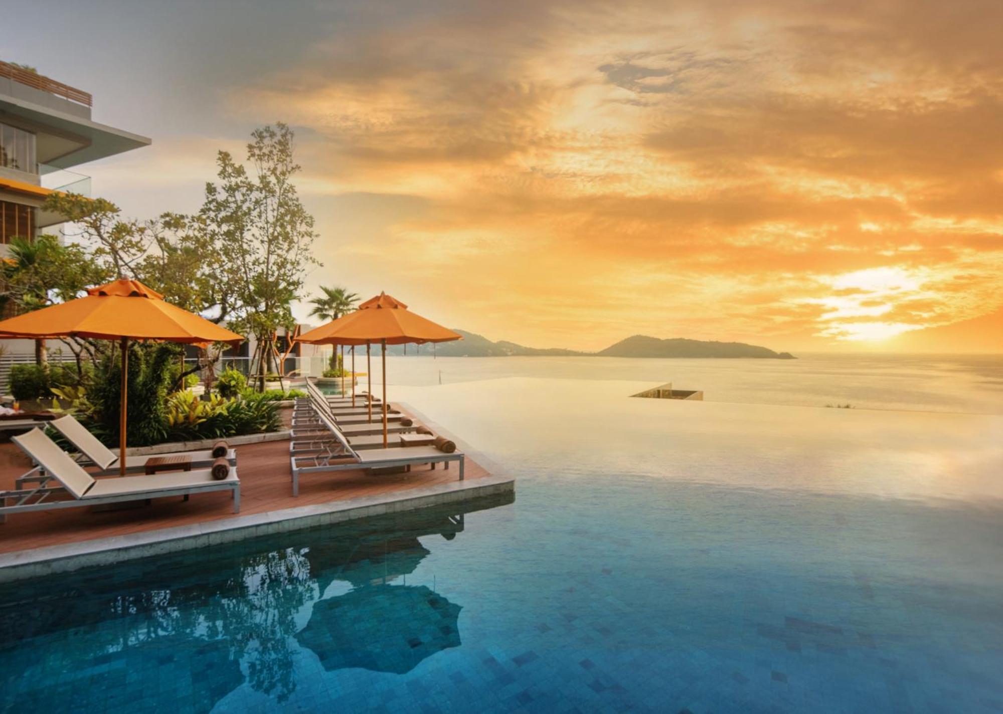 Kalima Resort And Spa Patong Kültér fotó View from the pool at the resort